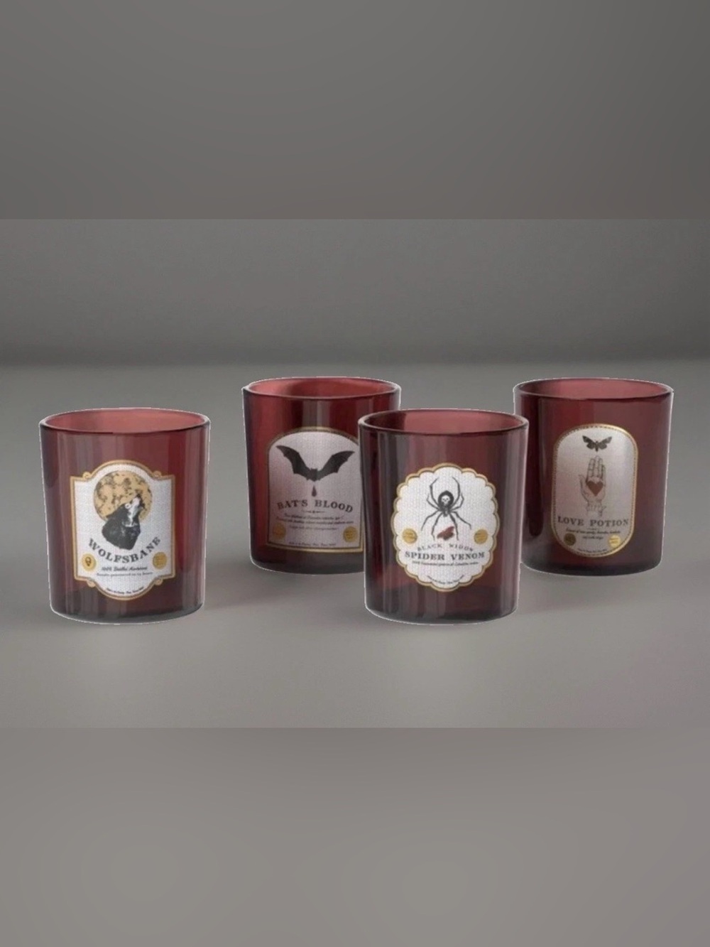 NEW in Box Threshold Halloween Spooky Potion Tumblers Set of 4 Blood Red Glasses